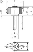 Flügelgriff Kipp mit Aussengewinde M 4 x 8