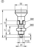 Arretierbolzen Kipp Niro M 16 x 1,5 D=8 Form D