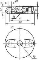Teller für Gelenkfüße Kipp DRM100 Form D Kunststoff/ Anti-Slip