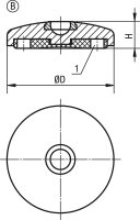 Teller für Gelenkfüße Kipp DRM45 Form B Niro / Anti-Slip