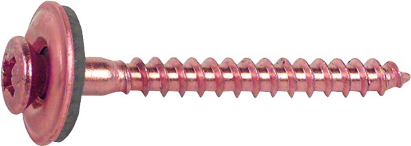 Spenglerschrauben mit Dichtscheiben, Edelstahl verkupfert, ø 4,5x45 mm, VPE 100