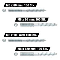 Nachfüllset Stockschraube M8 x 60-120 mm, 400...