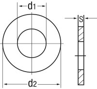 Kotflügelscheibe verzinkt Abm. 4,3 x 15 x 1,25 mm...