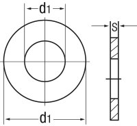 Kotflügelscheibe verzinkt Abm. 5,3 x 20 x 1,25 mm...
