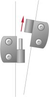 Scharniere, links, Kunststoff A1 15 mm, A2 15 mm 1 Stück