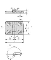 Scharniere, Kunststoff A1 15 mm, A2 15 mm 1 Stück