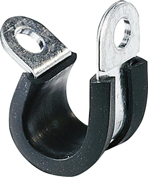 Rohrschellen mit Gummieinlage Bandbreite 15 mm / W1, ø 8 mm