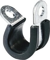 Rohrschellen mit Gummieinlage Bandbreite 15 mm / W1,...