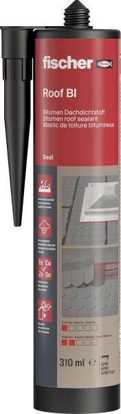 Dachdichtstoff Fischer Roof BI DD schwarz, 310 ml