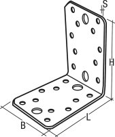 Winkelverbinder ohne Rippe 88 mm