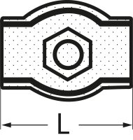Simplex Seilklemme mit Schraube, verzinkt, maximaler Ø Seil: 8 mm