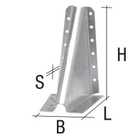 Knaggen 130 125 x 125 x 2,0 x 80 mm feuerverzinkt (tzn)