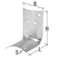 Rundholzverbinder Typ 80 123 x 123 x 1,5 x 74 mm...