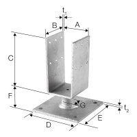 Pfostenfüße TB TB 48 x 60 feuerverzinkt (tzn)