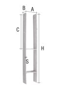 Pfostenanker Typ H 90 feuerverzinkt (tzn)