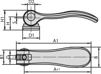 Exzenterhebel Kipp mit Innengewinde M8 Nirosta