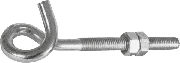 Deckenhaken Gewunden mit metrischem Gewinde und Muttern verz. 12 x 160 VPE 5 Stück