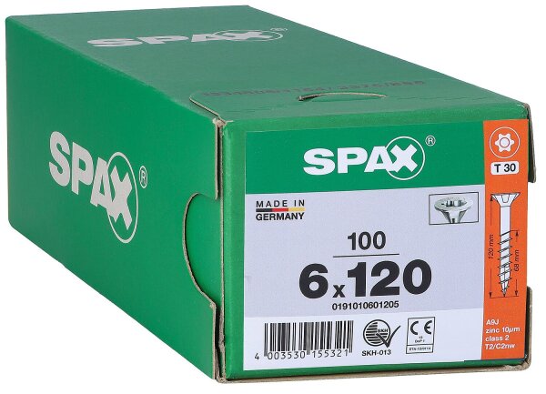 Senkkopfschraube SPAX® WIROX® Teilgewinde T - STAR Plus ø 6,0 x 120 mm, VPE 100 Stück