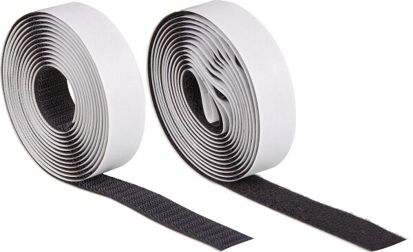 Set Klettband selbstklebend 25 mm schwarz