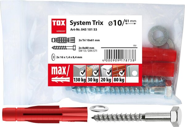 Montagesatz System Trix 10 x 61mm