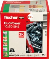 Dübel DUOPOWER 10x50 SHS Set mit Schraube VPE 25