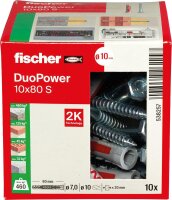 Dübel DUOPOWER, lang 10x80 S Set mit Schraube VPE 10