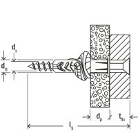 Universaldübel UX 6x50 R S Set mit Schaube VPE 25