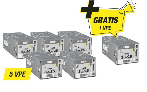 Schnellbauschrauben Spax Aktionsset GIX A - bestehend aus: 5 x 94 080 61 + 1 x 94 080 61 gratis