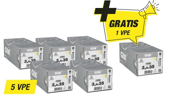 Schnellbauschrauben Spax Aktionsset GIX A - bestehend aus: 5 x 94 080 62 + 1 x 94 080 62 gratis