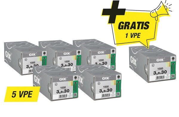 Schnellbauschrauben Spax Aktionsset GIX B - bestehend aus: 5 x 94 080 66 + 1 x 94 080 66 gratis