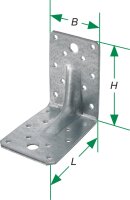 Winkelverbinder mit Rippe 90x90x65x2,5