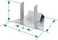 Sparrenfußverbinder Beton 100x170x2,5