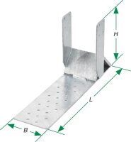 Sparrenfußverbinder Holz 60x300x2,5
