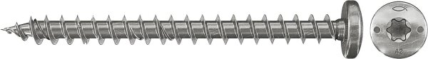Halbrundkopfschraube Power-Fast 6,0x50 HK A2 VG TX, VPE 50