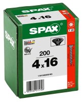 Senkkopfschraube SPAX®, BLAX verzinkt, Vollgewinde, 4x16mm, VPE:200