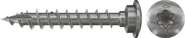 Pfostenschrauben 7,0x50 Zentrierk. A2 VG TC VPE 50