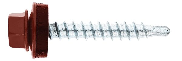 Fassadenschraube MFI Twistec® Colorhead 4,8X35 RAL 8012 VPE: 100 verarb. mit Steckschlüssel 451M8P