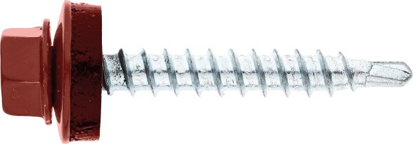 Fassadenschraube MFI Twistec® Colorhead 4,8X80 RAL 3009 VPE: 100 verarb. mit Steckschlüssel 451M8P