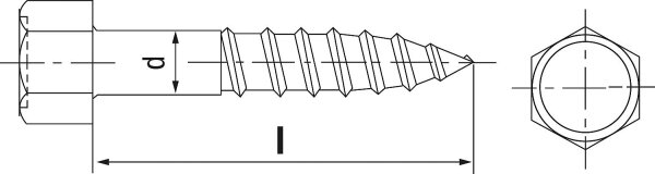 Sechskant-Holzschrauben A2 10 x 120 VPE 50
