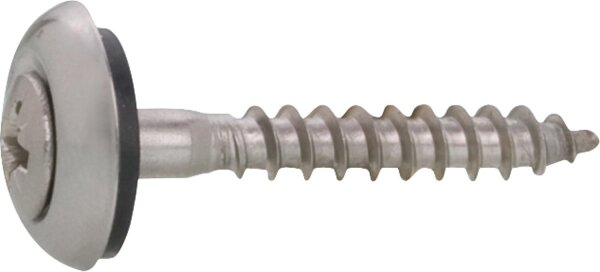 Spenglerschraube mit EPDM-Dichtgummi und Rosette A2-blank, 4,5 x 80 VPE100