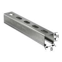 Montageschiene FUS 21/2,0 Länge 2 mtr. Edelstahl A2