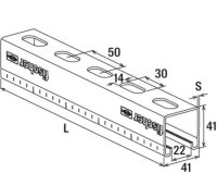 Montageschiene FUS 41/2,0 Länge 2 mtr. Edelstahl A2