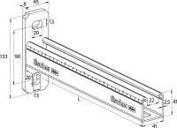 Auslegerkonsole FCA Edelstahl A4 Profil 41 L= 600 mm