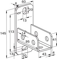 Sattelflansch SFL 41 A4 Edelstahl passend zu Profil: 41
