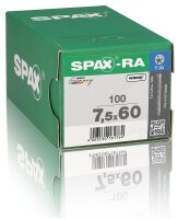 Flachsenkkopfschrauben SPAX® WIROX® Vollgewinde für Kunststoffrahmen Ø 7,5 x 120 mm VPE 100 Stück