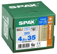 Linsenkopfschraube SPAX® Edelstahl A2 Teilgewinde T - STAR Plus ø 4,5 x 60 mm, VPE 100 Stück