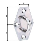 Öse auf Platte 64 x 41mm galvanisch verzinkt,...