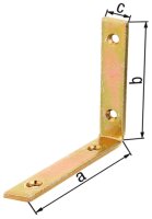 Balkenwinkel, 120x120x20mm, gelb verzinkt