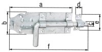 Bolzenriegel mit Schlaufe, 210x70mm, feuerverzinkt