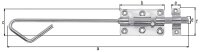 Bolzenriegel mit Schlaufe, 400x58mm, galvanisch verzinkt,...